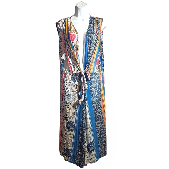 Liberty Love Sweaters - Liberty Love Patternblock Tank Top Cardigan